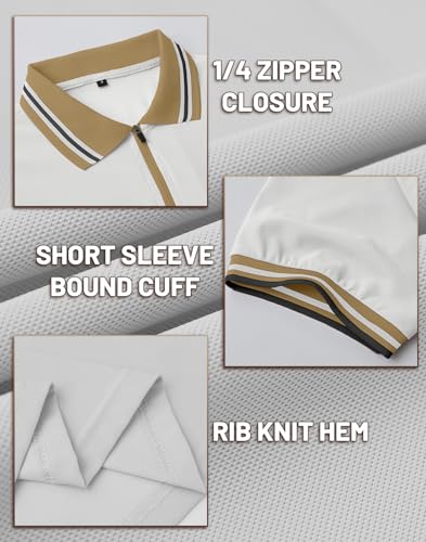 Wizoat Mens Polo Shirts Short Sleeve Quarter Zip Moisture Wicking Golf Polo - image 5