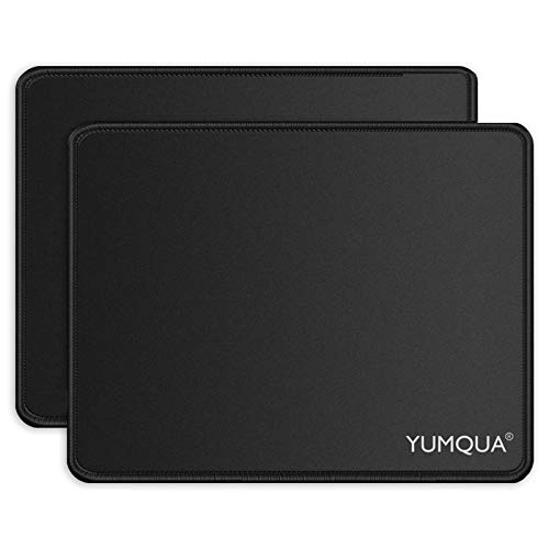 YUMQUA 2 Pack Mouse Pads [30% Larger] 11Ã—8.6Ã—0.12 inches with Stitched Edge, Non-Slip Rubber Base, Premium-Textured Gaming Mousepad Computer Mouse Pads for Laptop, Home & Office