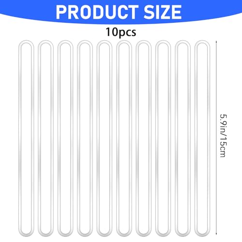 10 Pcs 6 Inch Clear Plastic Luggage Tag Straps - Transparent Name Tag Loop for Travel Suitcase Label Fastener, Bag Tags, ID Card Badge Holders Insert Bags2