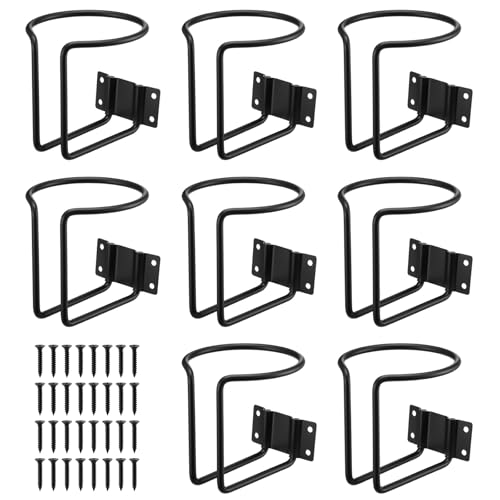 8 portavasos de acero inoxidable negro para pared miniatura 1