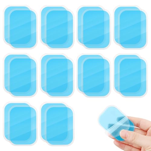 FIMWOLZ 20 Pcs EMS Electroestimulador Muscular Gel Parches Gluteos Abdominales EMS Estimulación Gel Conductor Parches Electroestimulador Almohadillas de Gel Abs Repuesto EMS Accesorios