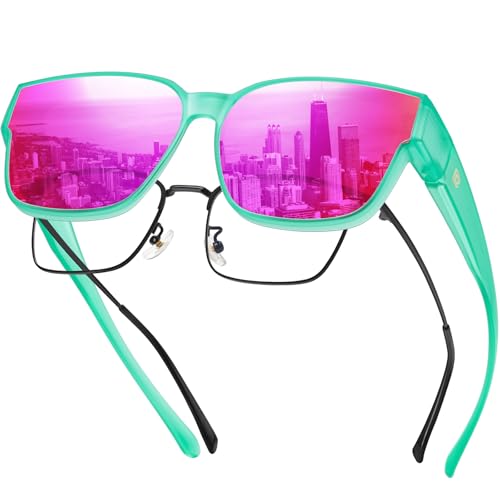 Image of DUCO Fit Over Sunglasses for Men Women Wear Over Glasses Retro Wrap Around Polarized Sun Glasses UV400 Protection DC8981