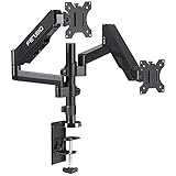 FEZIBO Dual Monitor Mount Stand - Height Adjustable Monitor Arm Stand Fully Articulating Gas Spring Desk Mount Fits for 2 Screens 17 to 32 inches