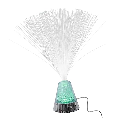 STOBOK Colorful Optical Night Lamp Led Base Fiber Optic Decorative Table Light for Bedroom Living Room Office USB and Battery Operated Unique Home Decor