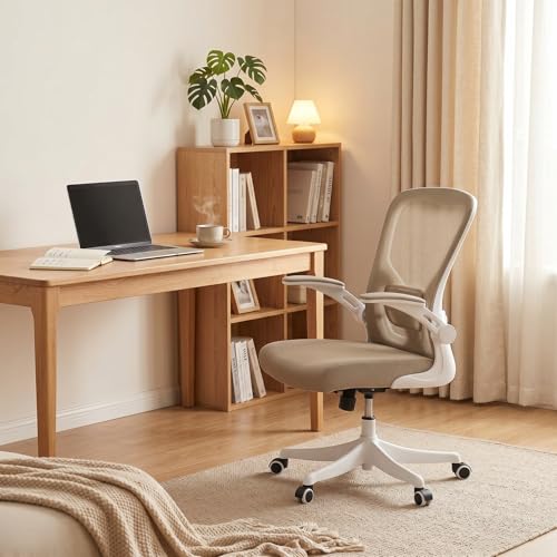 Image of Ergonomic Office Desk Chair, 90-125 Tilt Back Home Desk Chair with 360 Swivel & Mute Wheels, High Back Mesh Computer Chair for Adults with Lumbar Support, 330 LBS Capacity(01Khaki)