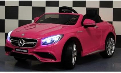 COCHE ELÉCTRICO PARA NIÑOS Mercedes-Benz S63 AMG, ASIENTOS DE CUERO, ROSA, producto BAJO LICENCIA, con mando a distancia 2.4Ghz, ruedas de caucho. MODELO 2017