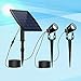1pc Double Head Solar Lawn Light Ground Plug Lighting Tool for Garden and Outdoor Use Energy Saving Solar Design Durable and Easy to Install Black