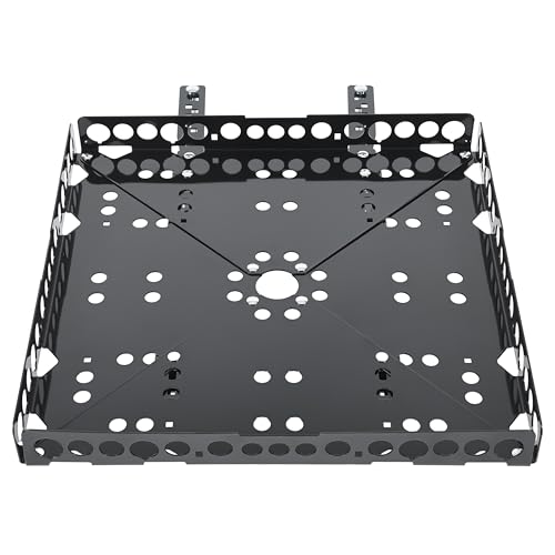 ALMULOO RV Heavy Duty Bumper-Mounted Cargo Carrier and Generator Carrier Tray Assembly with 200 LB Load Rating for Campers Trailers 15 LB Weight