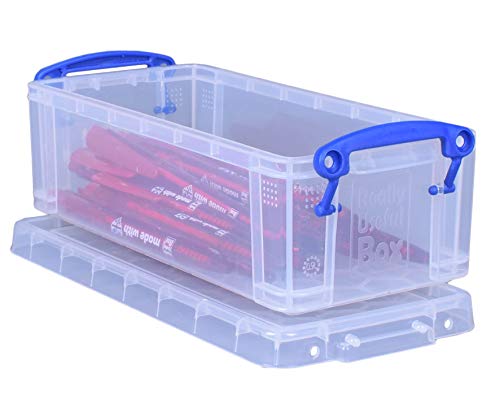 Really Useful Boxes 0.9L Box Transparent - cartons et boîtes de stockage (Boîte de rangement, Transparent, -15-80 u00b0C, Polypropylene (PP), Monotone, Rectangulaire)
