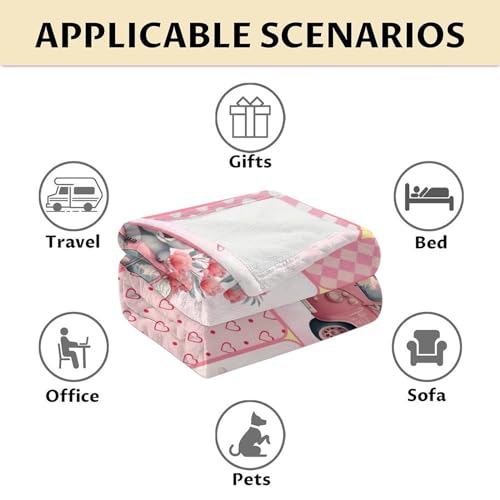 Koala Blanket Gifts - 40"x50" Cute Throw for Women, Girls - Pink Soft Fuzzy Blankets for Couch & Sofa