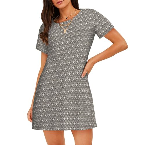 Chemise de nuit légère femme motif oiseaux contre la chaleur nocturne