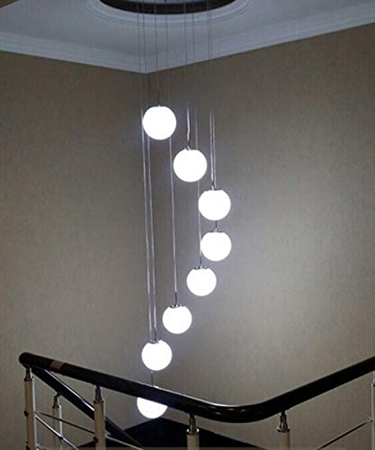 Lustre d'escalier minimaliste moderne 10 boules pour duplex