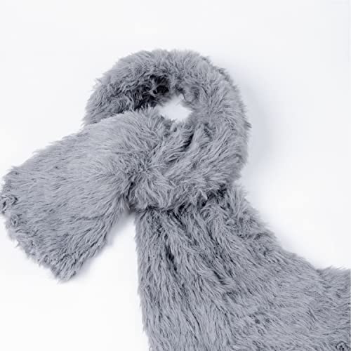 Km Choice One Scarf: Infinity Scarf, Faux Fur Shawl, Giving Shawl, Scarfs For Women Winter Warm, Shawl Wraps For Women, Gifts For Men, Christmas Gift, Soft & Fluffy Scarf In Gift Box (Grey) #TOP1