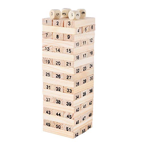 Preisvergleich Produktbild AchidistviQ Holzturm, Spielzeug, stapelbar, Bausteine, Lern-Geschenke, 54 Stück gelb