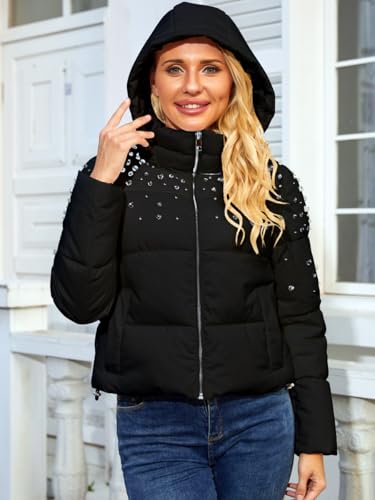 Puffer Jacket Womens Thickened Down Jacket with Diamonds Lightweight Winter Coats for Women4