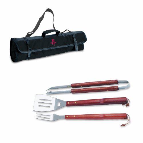 NBA Houston Rockets 3-Piece BBQ Tool Set with Carry Tote