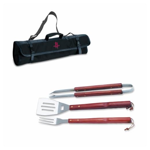 NBA Houston Rockets 3-Piece BBQ Tool Set with Carry Tote