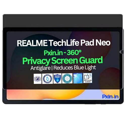 Image of Pxin Tablet Privacy Guard compatible with REALME TechLife Pad Neo | Screen protector | Anti-Glare | Blue light filter | 360 degree Anti Spy | Eye Protection