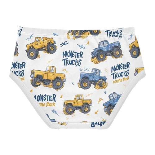 Wusikd Monster Truck Girls' Underwear Cotton Cartoon Girls Briefs Soft Toddler Underwear 2T2