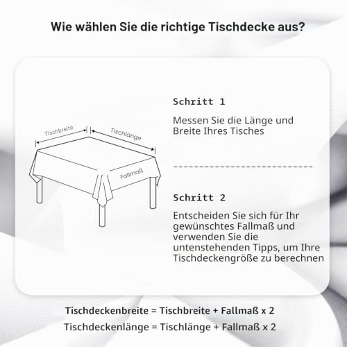DWCN Weiß Tischdecke Weihnachten 140x280cm Fleckschutz Abwaschbar Waschbar – Ansicht 4