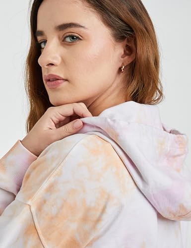 Image of Amazon Brand - Symbol Women Cotton Hooded Relaxed Fit Sweatshirt (Tie-Dye | Pullover) (Available in Plus Sizes)