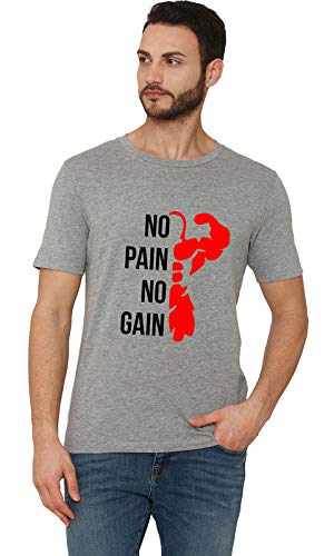 Image of Workshop Graphic Printed T-Shirt for Men & Women | Motivational Quote T-Shirts No Pain No Gain | Hindi Slogan Gym Yoga Tshirts | Round Neck Tees | 100% Cotton T Shirts | Half Sleeve Tshirt