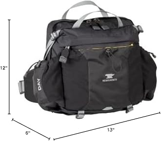 Mountainsmith Day Lumbar Waist pack, Running, Hiking, Cycling, Travel, and Outdoor Sport Activities with Dual Water Bottle Holders, Grey Black