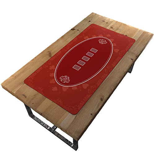 Bullets Playing Cards - Poker Layout - Table Top Mat 63" X 31.5" - Deluxe Playing Mat For Casino Night #TOP1