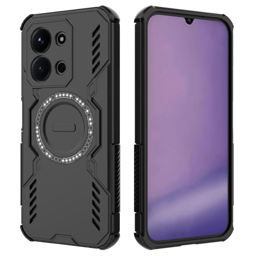 Image of Back Cover Case for Redmi 15C 5G | 360 Protection Mobile Phone Case Mag-Safe | Camera Protection | Back Cover for Redmi 15 C 5G / Redmi 15C 5+G - Black TPU+PC