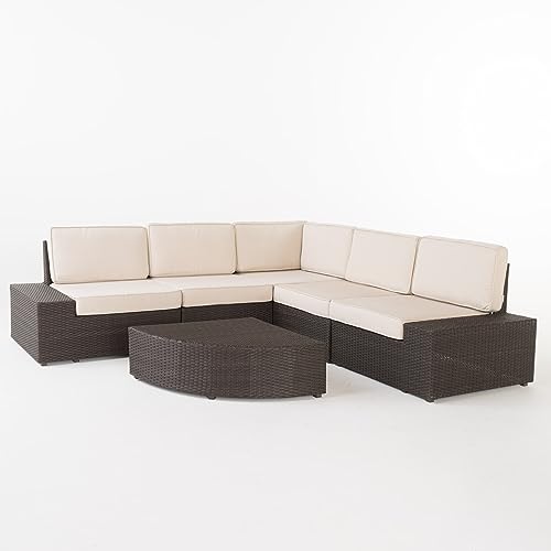 Christopher Knight Home Santa Cruz Outdoor Wicker Sectional Sofa ...