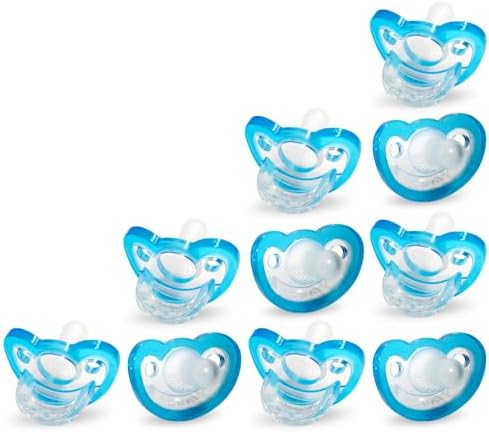 RaZbaby Jollypop Pacifier for Babies 3 Months and Up, USA Made, Natural Shaped Orthodontic Binky, Lovingly Shared in NICUs & Hospitals Worldwide, Medical-Grade 100% BPA-Free - 2 Pack - Blue