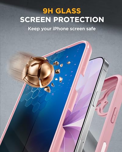 Image of Miracase for iPhone 17 Case with Privacy Screen Protector, Light Pink | Compatible with MagSafe, 360 Full Body Protection, Full Camera Protection, Military-Grade Shockproof Phone Case 6.3 inch