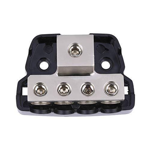 Power Distribution Block (2Pcs) 0/2/4 Gauge In 4/8/10 Gauge Out, 4 Ways Car Audio Splitter Amp Distribution Connecting Block (Nickel Plated) #TOP5