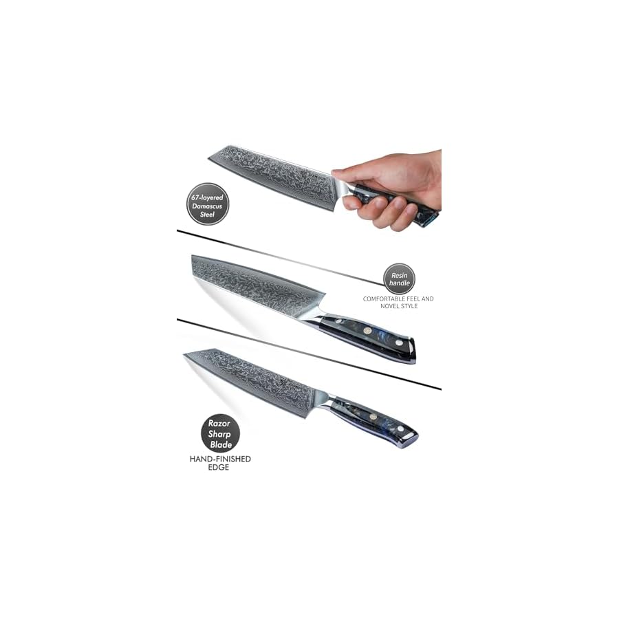 85-inch-Kiritsuke-Kitchen-Chef-Knife-67-Layers-Damascus-Steel-Resin-Handle-Xuan-SeriesStarry-Black 8.5 inch Kiritsuke Kitchen Chef Knife - 67 Layers Damascus Steel & Resin Handle - Xuan Series(Starry Black)