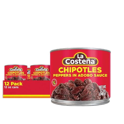La Costeña Chipotle Peppers in Adobo Sauce - Smoked Spicy Peppers Chipotle in Adobo Sauce - Mexican Food, Taco, Enchiladas & Salsa - Hot Pickled Vegetables - 12oz, 12 Pack Canned Vegetables image 5