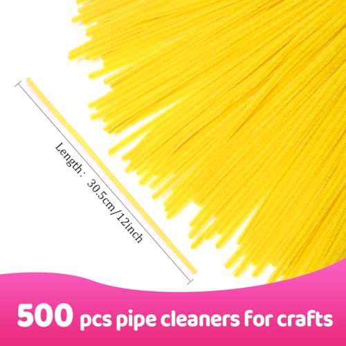Image of Praisebank 500pcs Yellow Pipe Cleaners for Crafts