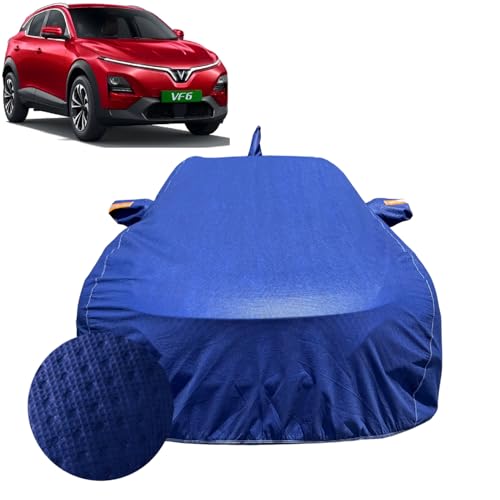 Image of Car Cover for VinFast VF6 (2025-2026) | 100% Waterproof Cover with Antenna & Reflective Mirror Pockets | Dustproof, Scratchproof, Heatproof VinFast VF6 Car Cover |Soft Cotton Lining| Blue