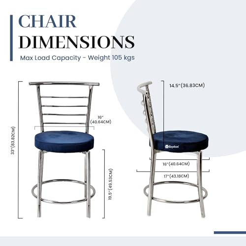 Image of Goyal steel & furniture Chairs for Dining Table, Steel Chair, Dining Chair with Comfortable Cushion (6, Blue, Standard)