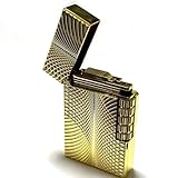 【C901】Dikang ガスライター ゴールド/金 ブラックライン 炎調整ネジ有 フリント式 横回し式 おしゃれ かっこいい 充填式 注入式 炎調整ネジ有 タバコ 煙草 シガーライター ギフト・プレゼント 男性 女性（ユニセックス）