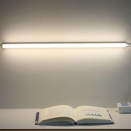 Aplique de Pared Blanco de 120cm con Enchufe e Interruptor Integrado y Luz Neutra para Dormitorio