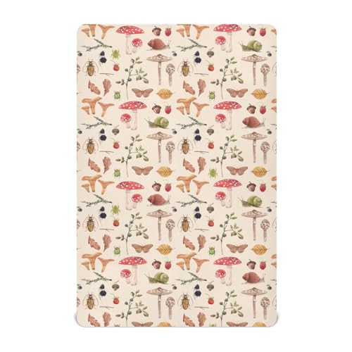 Image of Fitted Crib Sheets for Baby Boys or Girls Soft Breathable Baby Play Yard Sheet for Standard Size Crib Mattress 52x28in Watercolor Safari Mushroom
