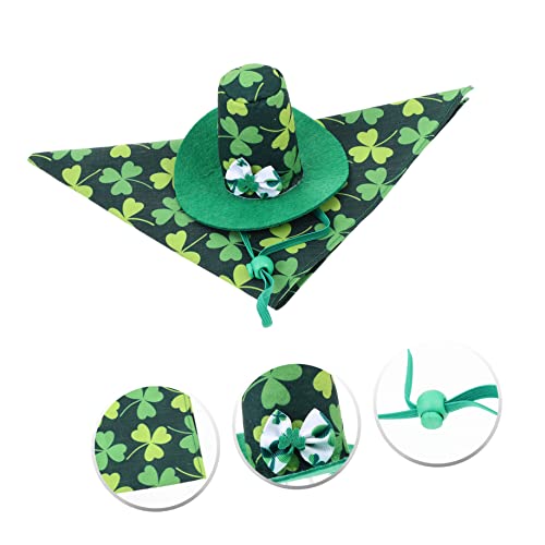 generic 1 Conjunto De Babadores De Trevo Para Animais De Estimação Bandana Chapéu Triângulo Decoraçã