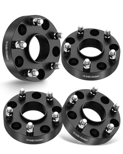 EVIL ENERGY 5x5.5 Wheel Spacers Compatible with Dodge Durango Dakota Ram 1500 1.5 Hub Centric Wheel Spacer 4 pcs 5x139.7 mm with 77.8mm Hub Bore 9/16-18 Studs Hubcentric Black