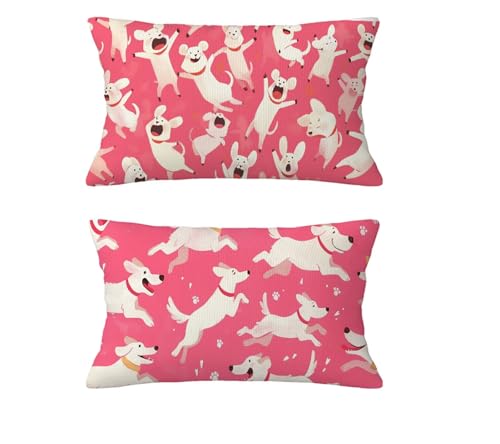 Cojines Sofa Perro Funda Cojin 50x80cm Juego de 2 Cojines Otoño Impermeable Funda de Almohada Rosa Cojin Terciopelo con Cremallera Invisible para Jardín Sofá Silla Camping Halloween Decorations md-880