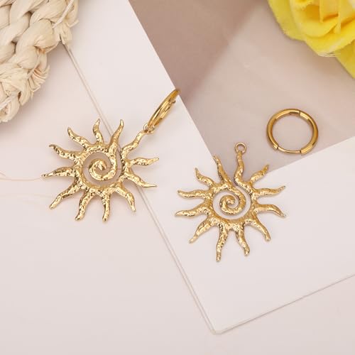 Magical Sun Pendant Necklace for Women, Dainty Sunburst Sunflower Charm Solar Pendant Necklace Elegant Statement Jewelry Gifts4