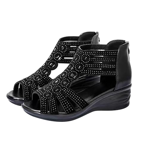 Sandalias Cuña Mujer Plataforma Verano Sandalias Comodas Con Hebilla Ortopédicas Antideslizantes Punta Abierta Sandalia Alpargatas Tacon Moda Casual Flexibles Fiesta Boda Senderismo Baratas