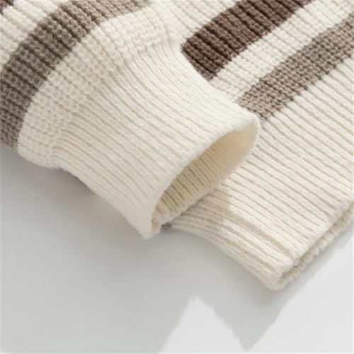 Men Fall Winter Sweaters Stripe Knit Pullover Sweater4