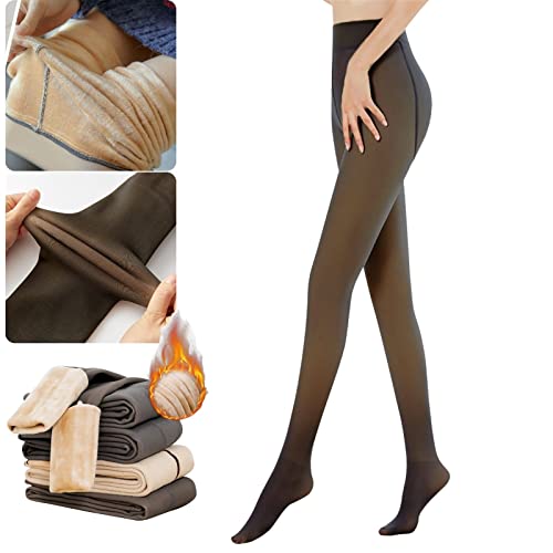 Puimentiua éLasticité Collant Femme Collant Polaire Translucide Collant Polaire Femme Taille Leggings Femme Chaleureux 1 pièces (80g no fleece ) Cover