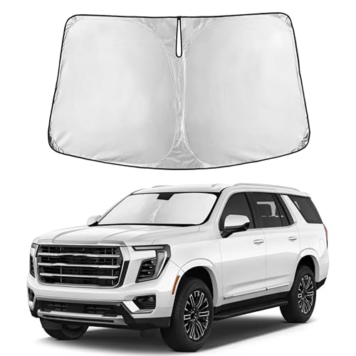 Image of Autovir Windshield Sun Shade Fit for 2021-2023 2024 2025 Gmc Yukon XL | Sunshade, Front Car Window Shades Sun Visor, Blocks UV Rays & Heat, Car Accessories