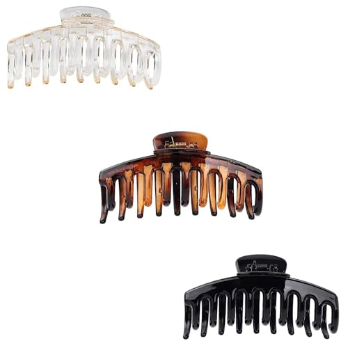 Pinzas Pelo Grandes,3 Piezas Pinzas Pelo Mujer de plástico,Pinza de Pelo Antideslizante de 11 cm,Pinza Grande Hair Claw,Clips de Pelo para mujeres y niñas